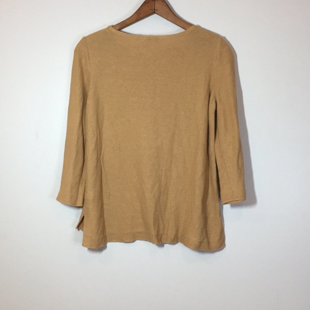 J Jill tan quarter sleeve knit women casual shirt size eXra small good condition - Picture 4 of 4